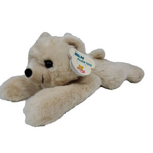 SKM Floppy Bean Bag Pets Gerry Teddy Bear Beige Soft Rare Tags Vintage 13 Inch